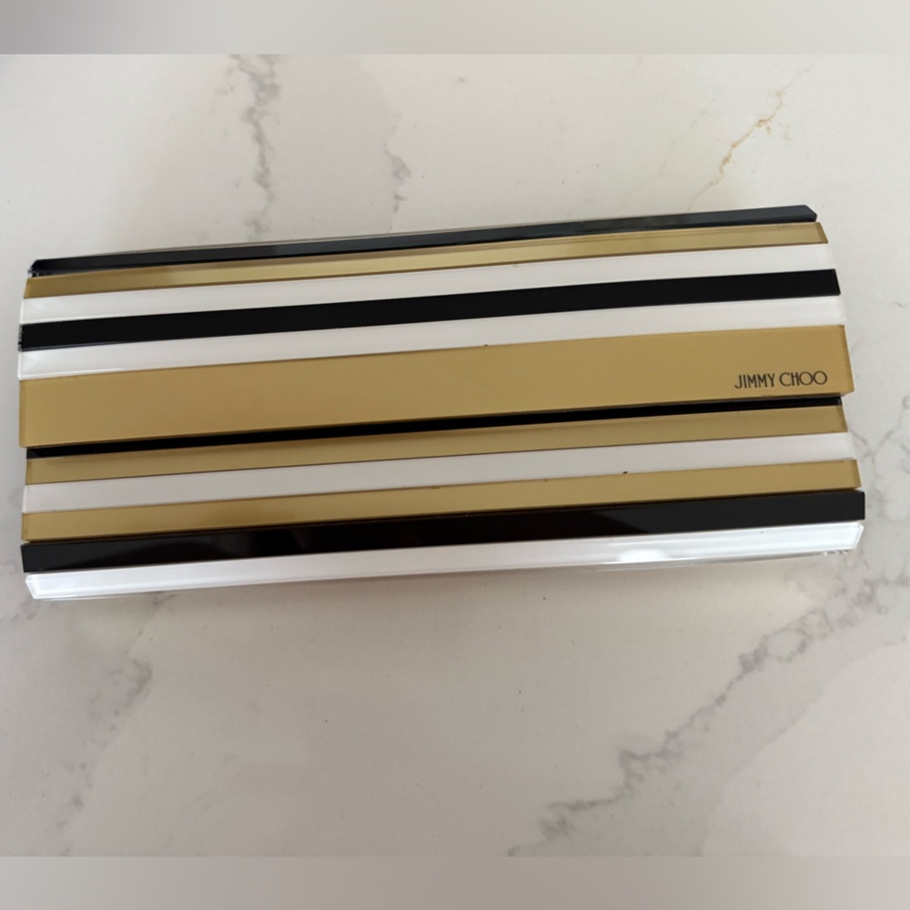 Jimmy Choo tricolor sweetie clutch with chain